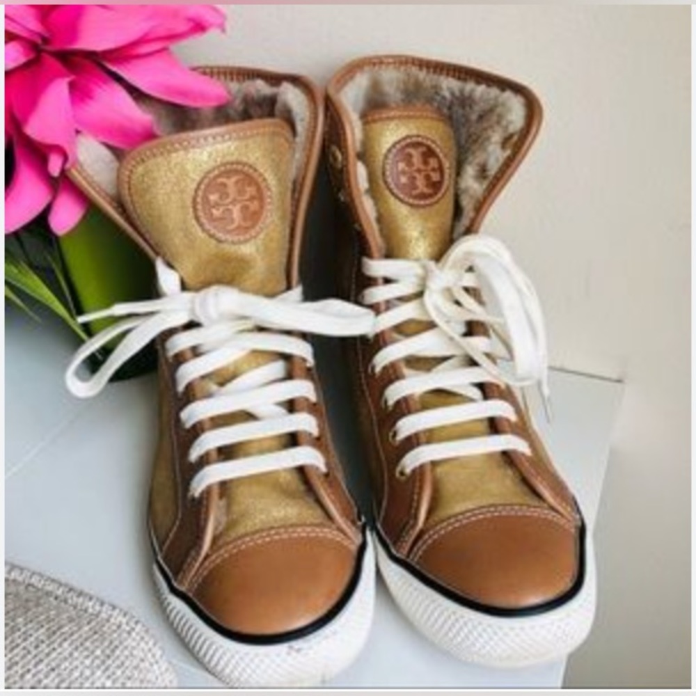 Tory Burch Women’s Fashion High Top Sneakers Size 10 In Mint Condition
